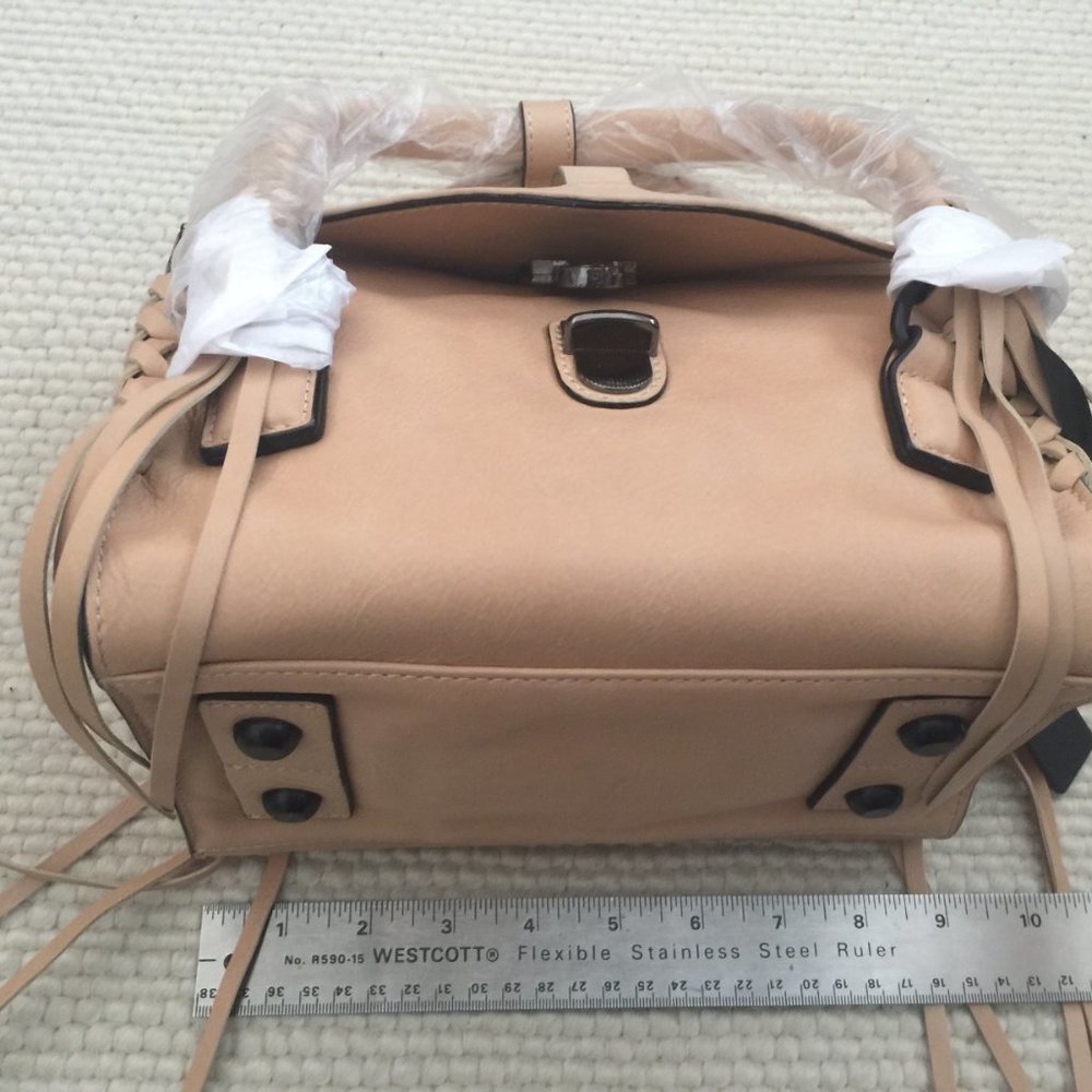 Joy Gryson Belted Strap Whipstitch Natural Nyla Satchel Bag - Picture 6 of 9